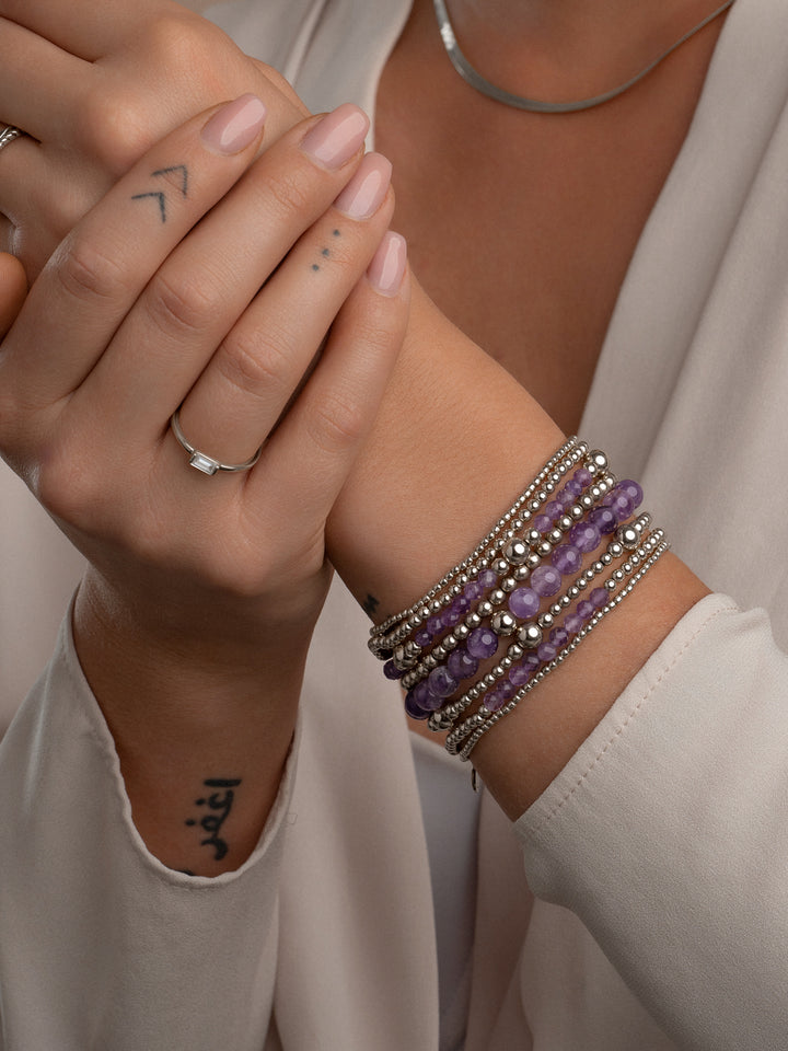 paarse edelsteen armband #kleur_zilver