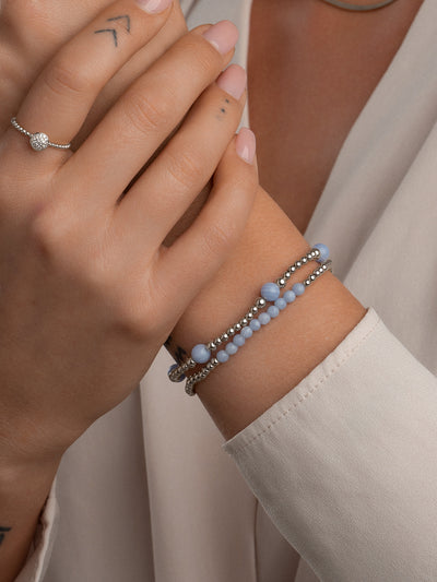 Echt zilveren armband met edelstenen #kleur_zilver