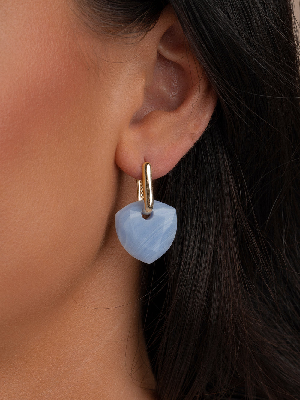 Blue lace agate oorbellen voor vrouwen