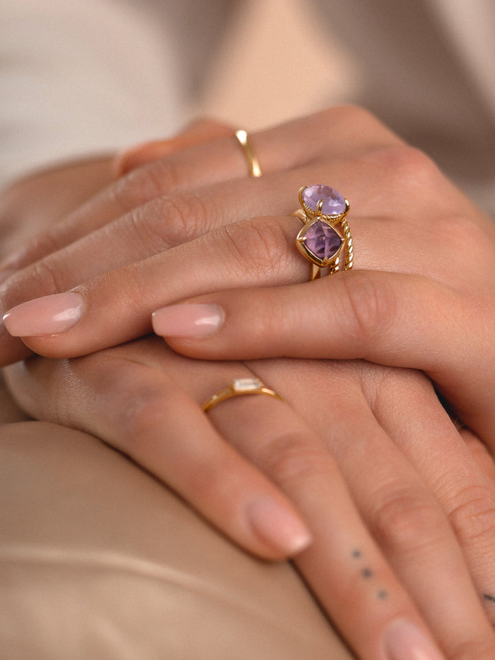 Sparkling Jewels amethyst edelsteen ring voor dames
