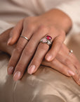 Twist Ring Fuchsia Quartz - Zilver