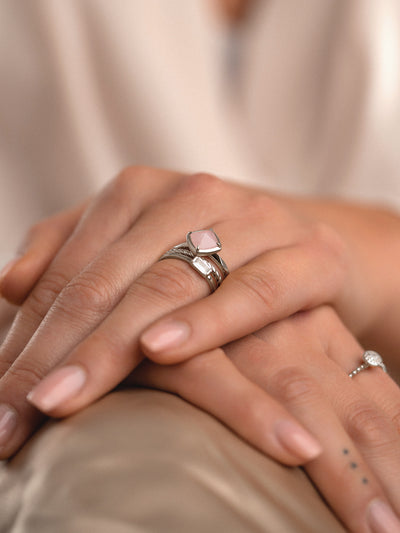 Echt zilveren ring met steentje 