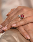 Twist Ring Fuchsia Quartz - Zilver