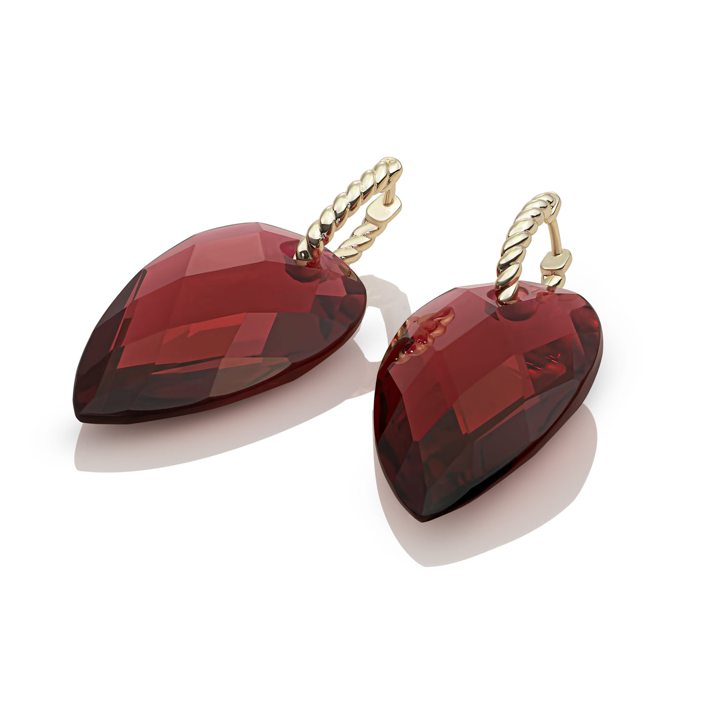 Ruby Quartz Blossom Twist earrings set