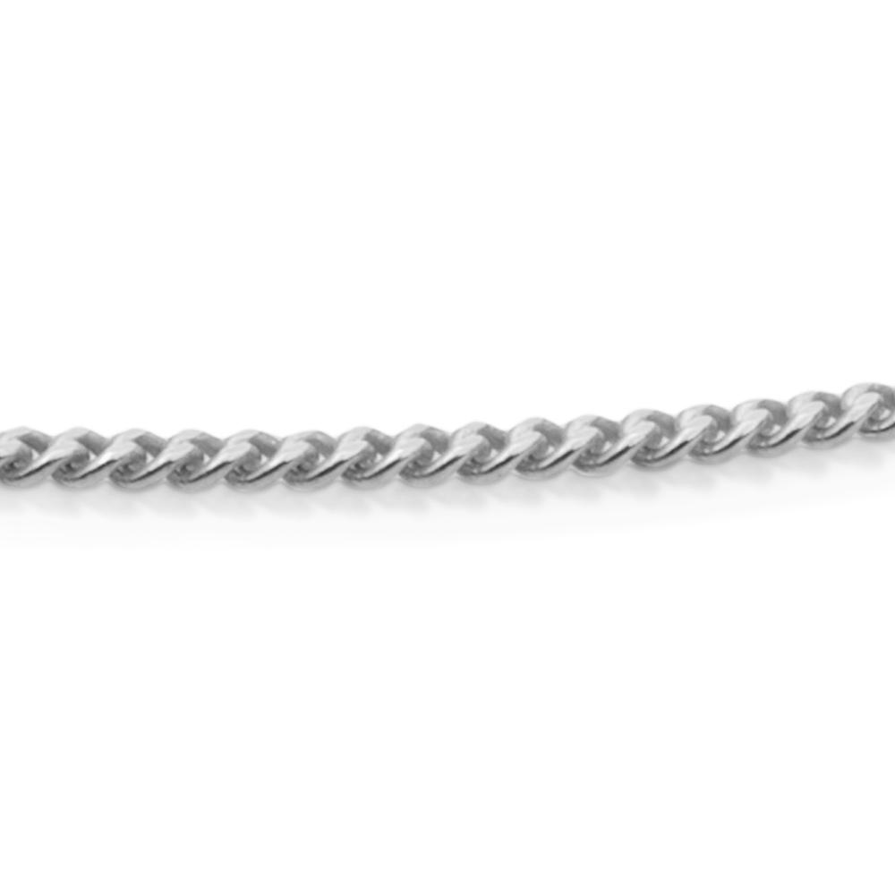 Product foto van de schakel curb ketting in zilver met rhodium plating