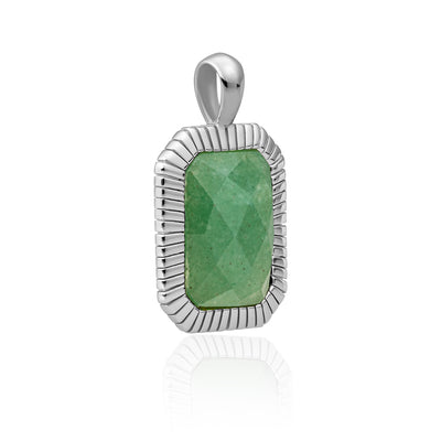 Sparkling Jewels Green Aventurine ketting hanger amulet voor aan zilveren kettingen  Sparkling Jewels #kleur_zilver