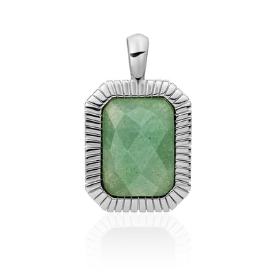 Groene aventurijn pendant hanger voor aan zilveren kettingen van Sparkling Jewels #kleur_zilver