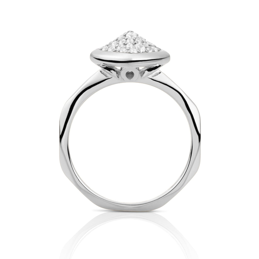 Edge Ring Zirconia gemaakt van echt Zilver van Sparkling Jewels 