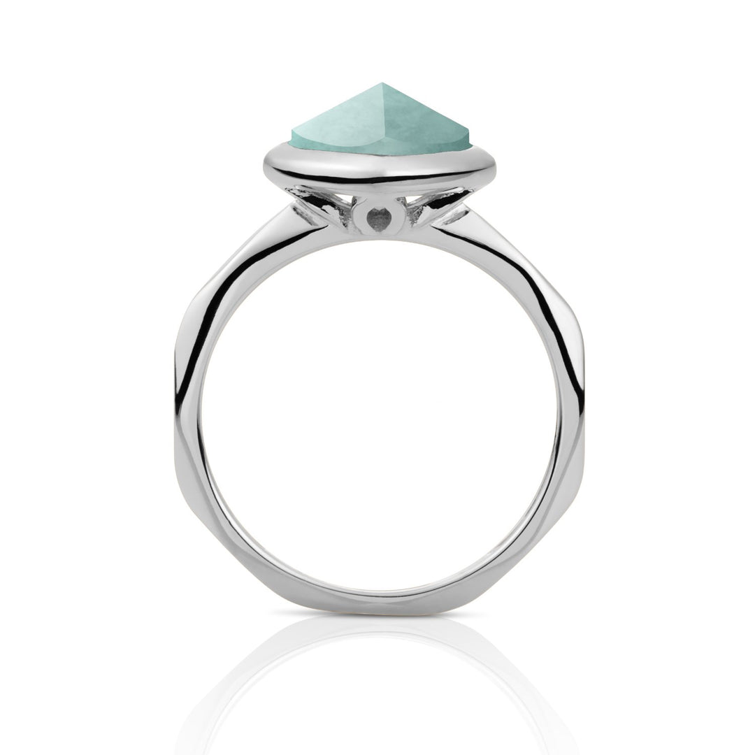 Edge Amazonite Ring - Silver