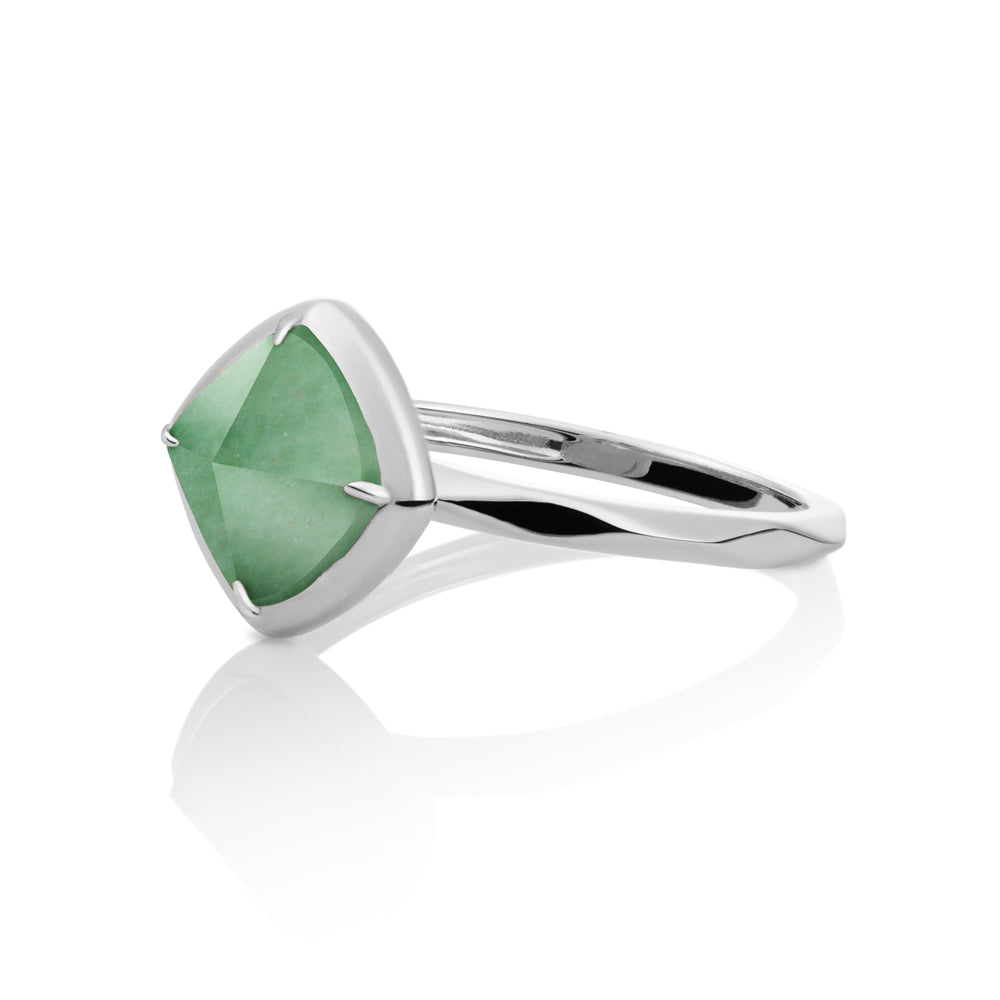Edge Ring Green Aventurine | zilver