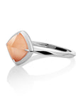 Edge Ring Peach Rhodonite - zilver