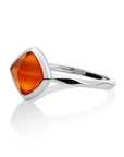 Edge Ring Citrine Quartz van echt 925 sterling Zilver
