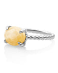 Twist Ring Yellow Jade - Zilver