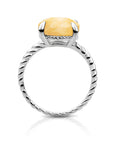 Twist Ring Yellow Jade - Zilver
