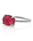 Twist Ring Fuchsia Quartz - Zilver