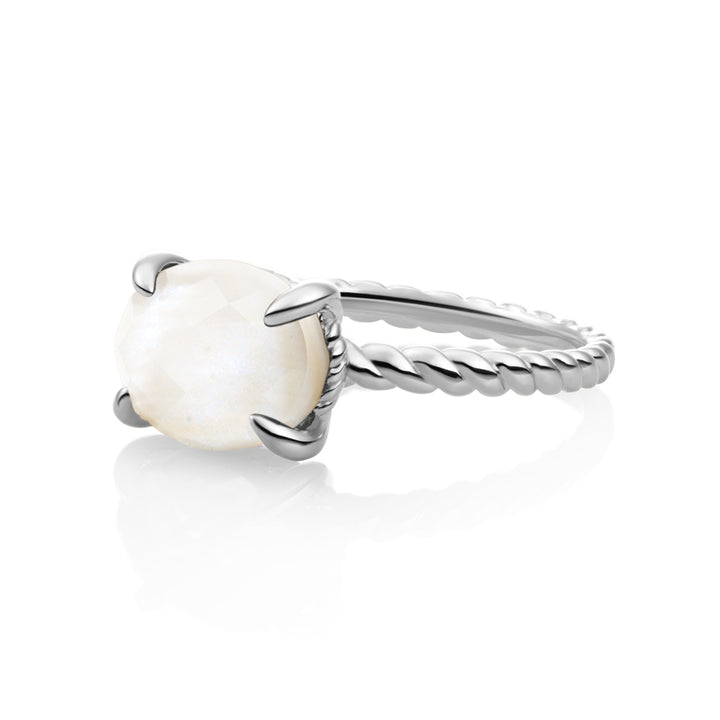 Twist Ring Mother of Pearl - Silver