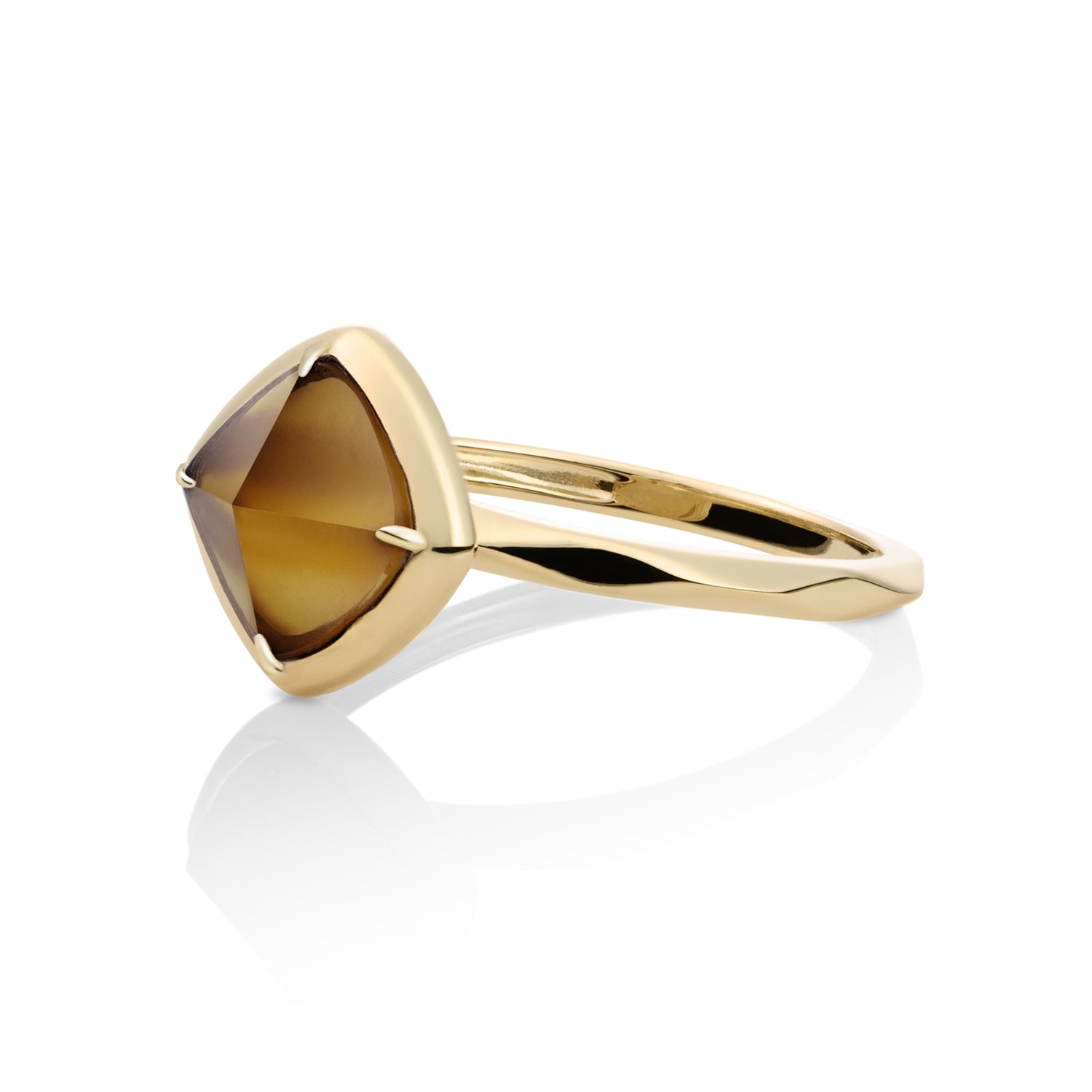 Edge Ring Smoky Quartz | 9 karaat