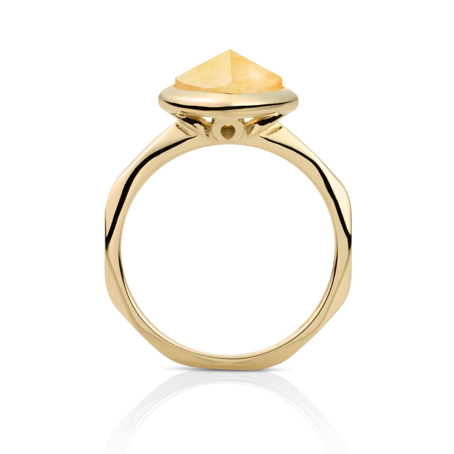 Edge Ring Yellow Jade | 9 karaat