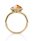 Citrine quartz edelsteen ring van echt 9 karaat goud 