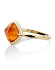 Edge Ring Citrine Quartz gemaakt van echt 9 karaat goud 