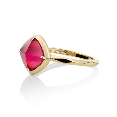 Edge Ring Fuchsia Quartz | 9 carat