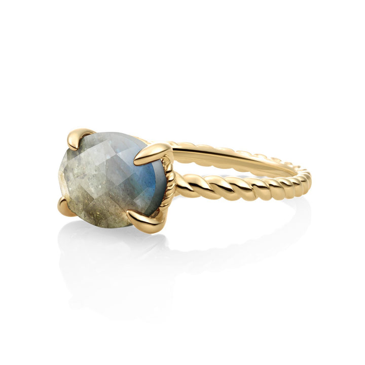 Twist Ring Labradorite - 9 Karat