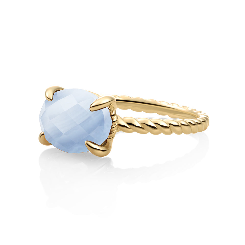 Twist Ring Blue Lace Agate | 9 karaat