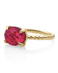 Twist Ring Fuchsia Quartz | 9 karaat