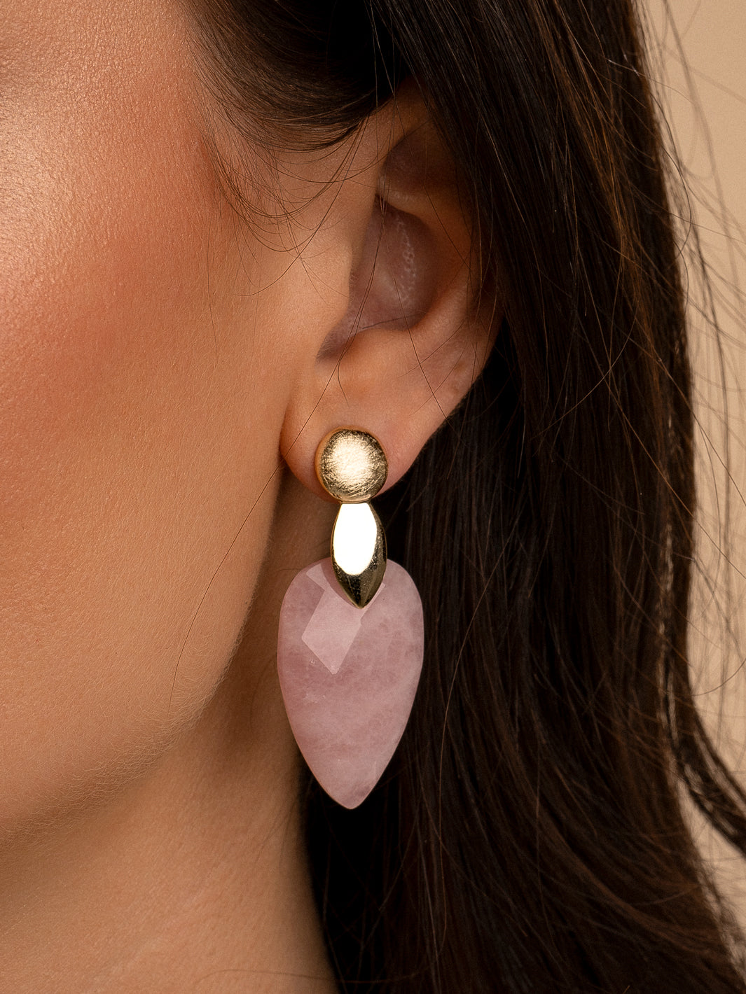 Rose Quartz - Blossom earring precious stones