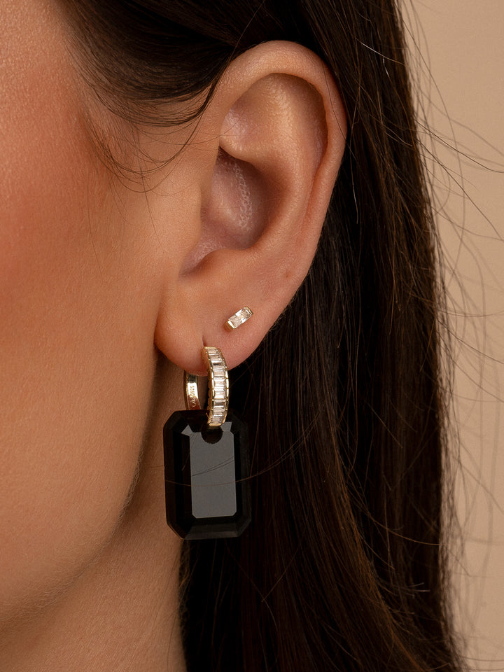 Onyx Baguette Earring Gemstones