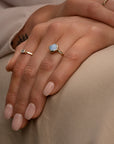 Edge Ring Blue Lace Agate | 9 karaat