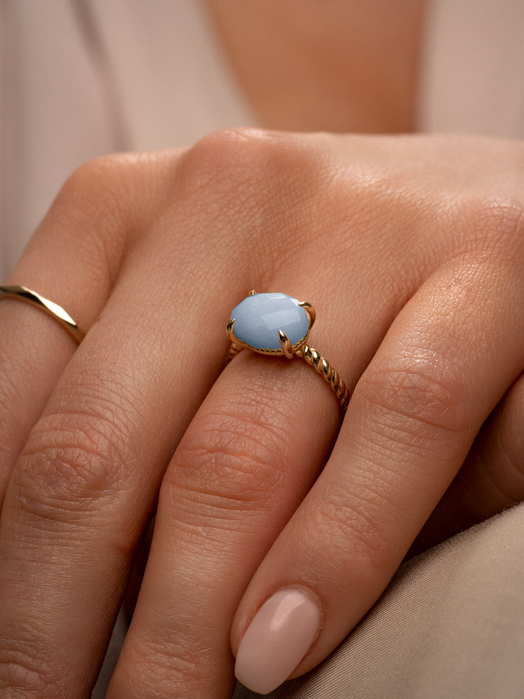 Twist Ring Blue Lace Agate | 9 karaat