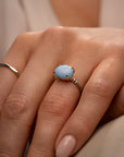 Twist Ring Blue Lace Agate - Zilver