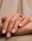 Twist Ring Peach Rhodonite - zilver