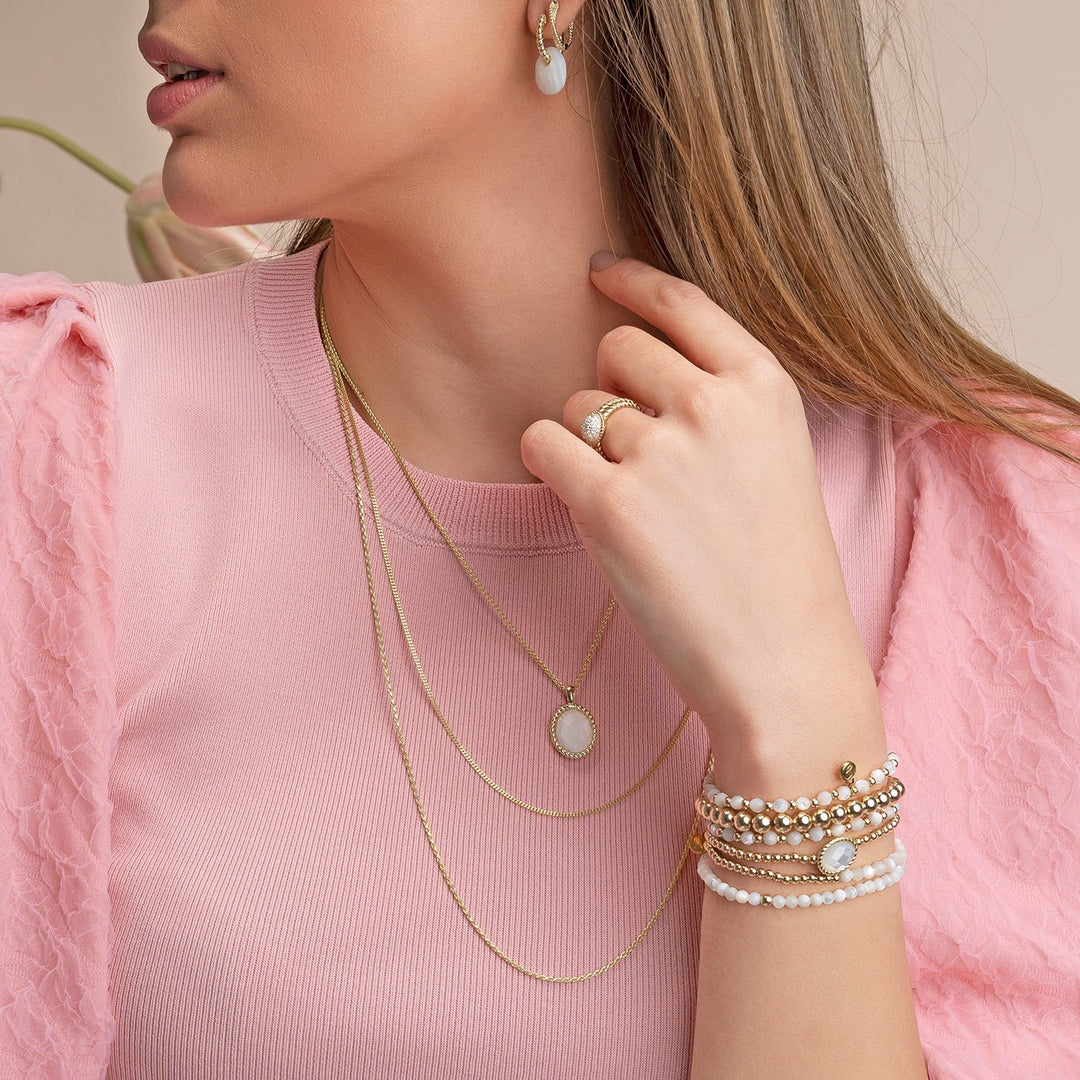 Goudkleurige armband voor vrouwen met parel van Sparkling Jewels