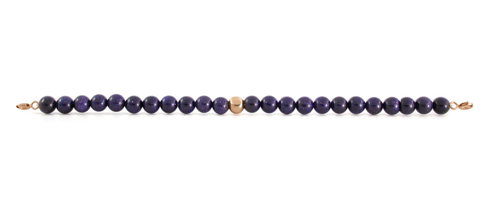 Goldstone Blue Orbit Bracelet with Clasps - 6MM - Sparkling Jewels